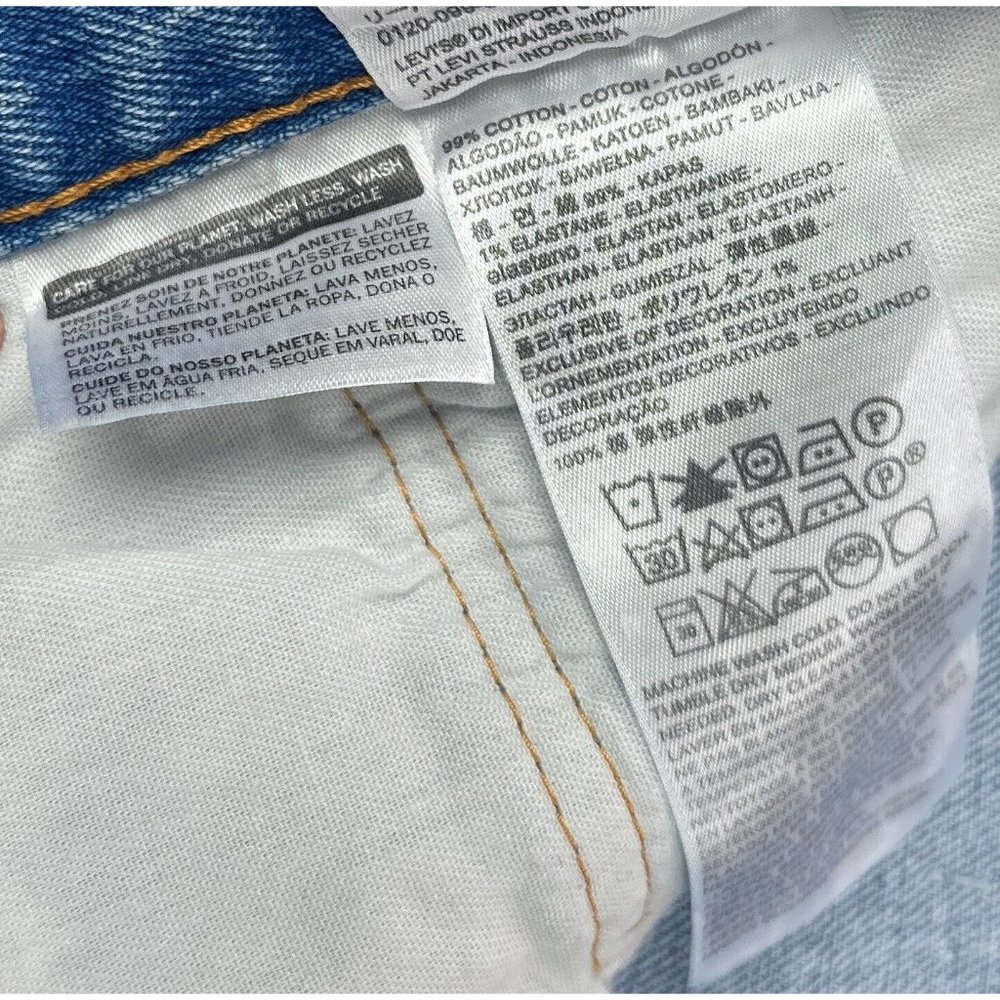 Levis 501 93 Straight Cropped Men 38 Light Blue Jeans Denim Button Fly 290980023 - Picture 9 of 12